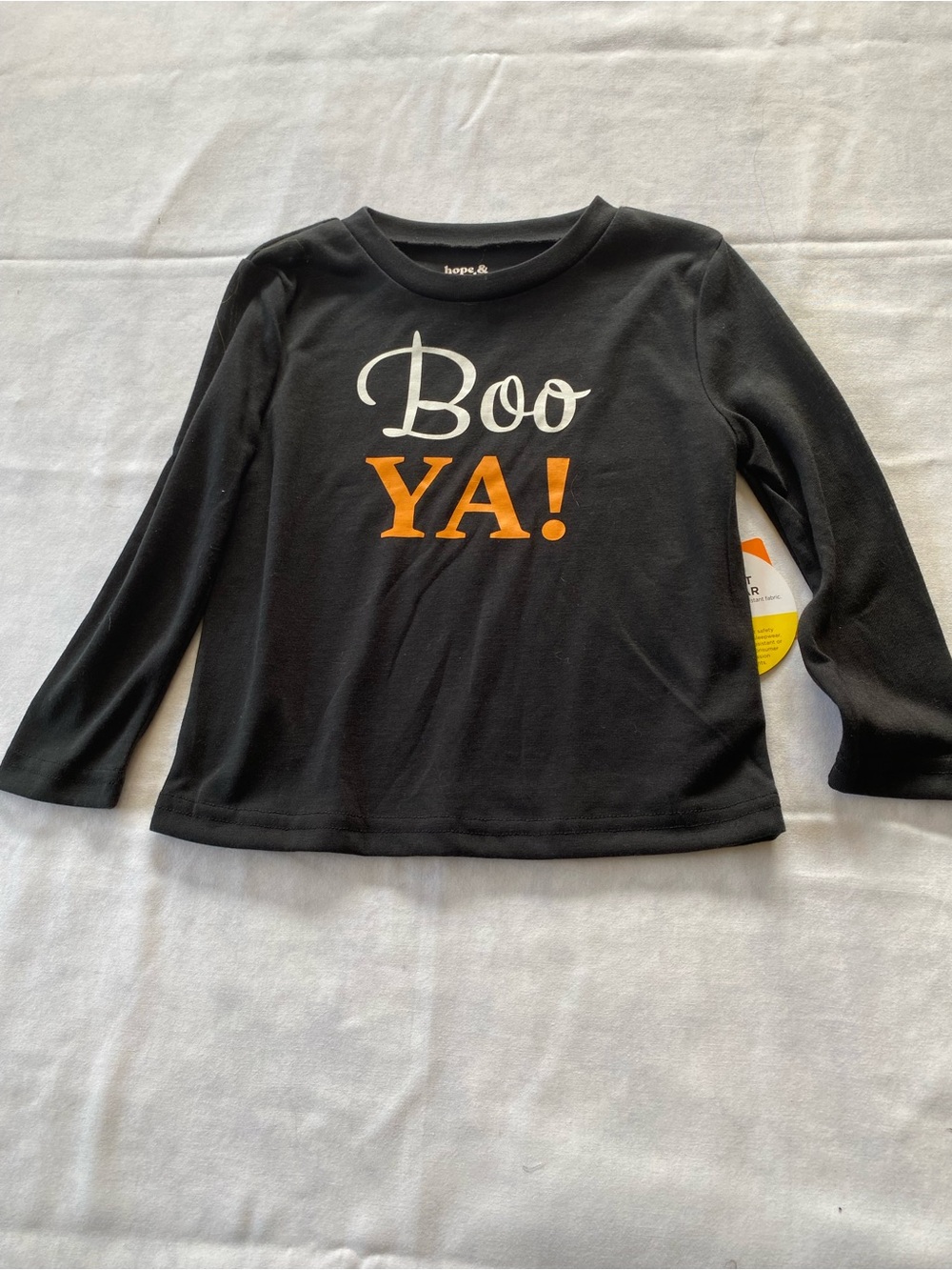 Halloween Hope & Wonder Size 4T Black Sleep-top or T-shirt “Boo Ya!”